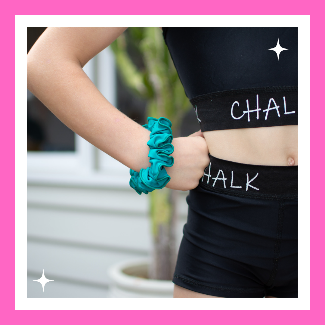 Teal Lycra Scrunchie