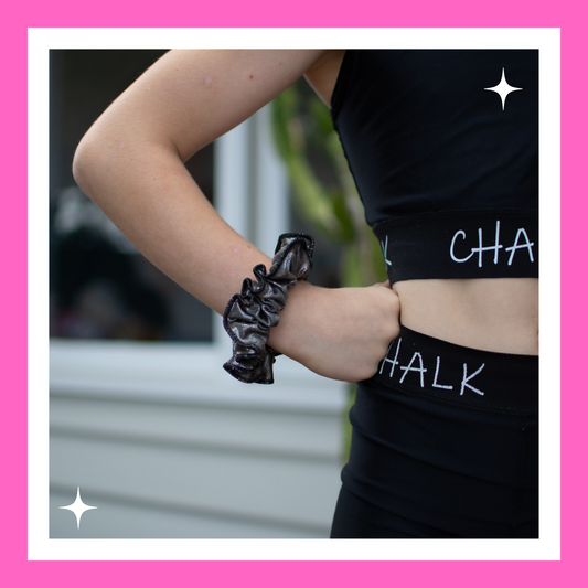 Gun Metal Foil Scrunchie